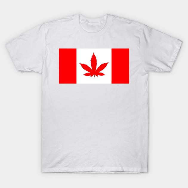 Canada Leaf - Cannabis - Marijuana - Weed - Pot Leaf - Red - Flag T-Shirt by MasterpieceArt